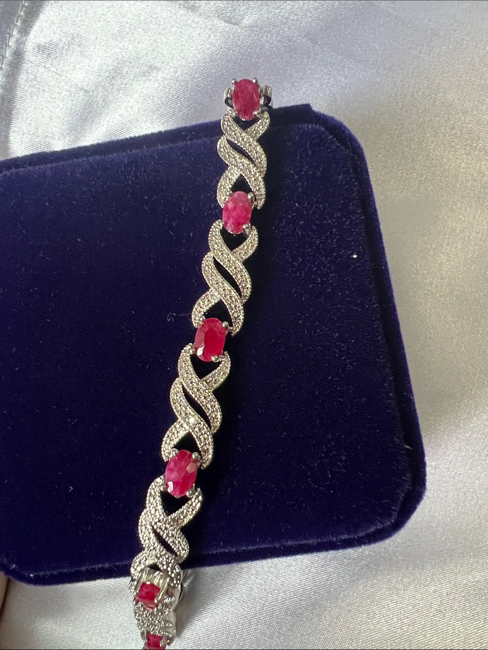 Natural Ruby bracelet with natural diamond accent